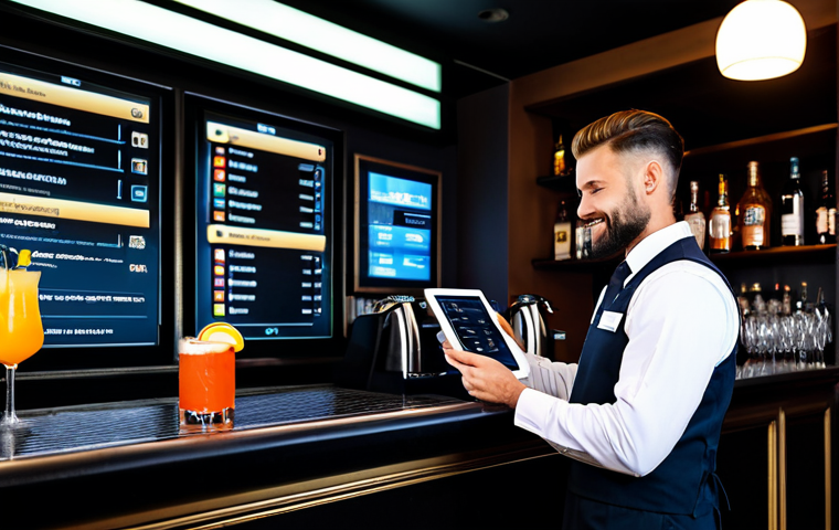 바텐더로서의 주류 트렌드 파악법 - Sustainable Bartending Practice**

"A bartender in a clean, modern bar, fully clothed, carefully usi...